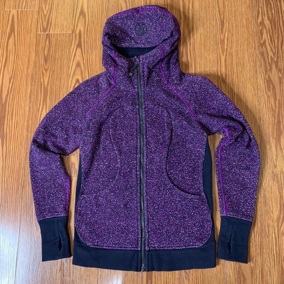 Lululemon Womens 6 Purple Speckled Pattern Full Zip‎ Hoodie - Picture 1 of 6